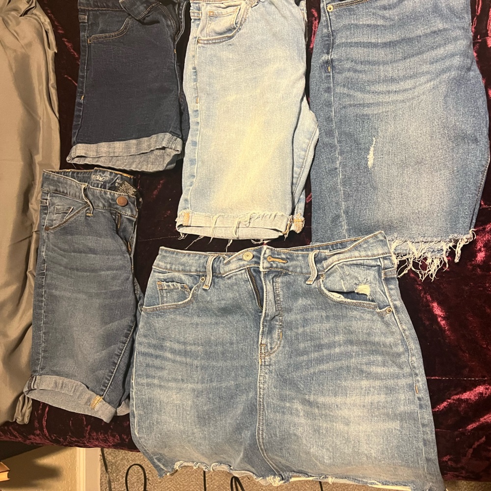 Denim shorts and skirt, Sz 12